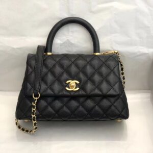 UK Replica Chanel Inspired Coco Handle Black 24*14*10Cm A92990