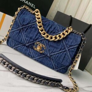 Top Quality Replica Chanel 19 Large High Flap Bag As1161 Denim