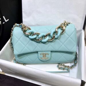 High Quality Replica Chanel Flap Bag With Large Fashion Bi-Color Chain As1353