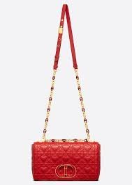Replica Dior M9243 Large Caro Bag Calfskin Red Gold