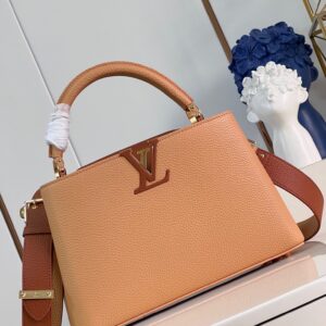 Replica Louis Vuitton Capucines MM Brown and yellow with brown M48865