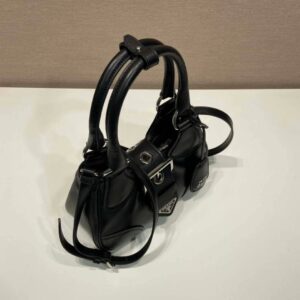 Replica Prada 1BA368 Moon padded nappa-leather bag Black