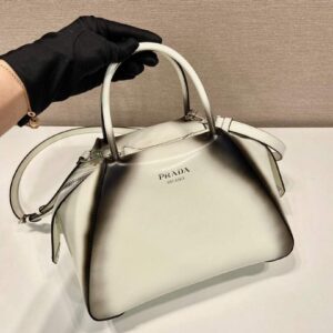 Replica Prada 1BA366 Small brushed leather Prada Supernova handbag White