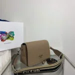 Replica Prada 1BD314 Leather shoulder bag Clay Gray