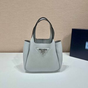 Replica Prada 1BG335 Tote Leather Bucket Handbag Light Blue