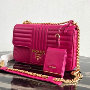 Replica Prada 1BD108 Medium Leather Prada Diagramme Bag Plum