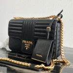 Replica Prada 1BD108 Medium Leather Prada Diagramme Bag Black