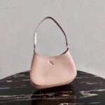 Replica Prada 1BC499 Prada Cleo Brushed Leather Shoulder Bag in Pink