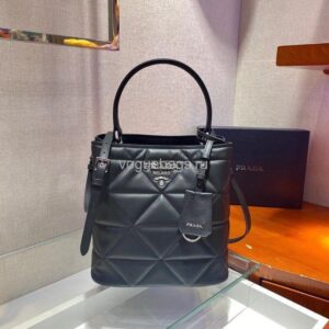 Replica Prada 1BA212 Medium Saffiano Leather Prada Panier Bag in Black