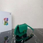 Replica Prada 1BD320 Prada Emblème Saffiano Shoulder Bag Green
