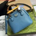 Replica Gucci 715775 Gucci Diana Mini Tote Bag Blue leather