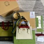 Replica Gucci 702732 Gucci Diana Mini Tote Bag White leather