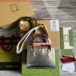 Replica Gucci 702732 Gucci Diana Mini Tote Bag Silver