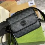 Replica Gucci 674164 Messenger Bag With Interlocking G Black