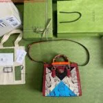 Replica Gucci Diana small tote bag top handle bag 660195 Grey with Red