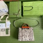 Replica Gucci Diana small tote bag top handle bag 660195 Grey
