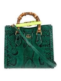 Replica Gucci Diana Small Tote Bag Snake Top Handle Bag 660195 Green